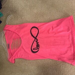 Pink Sleeveless Top with Infinity Love Design